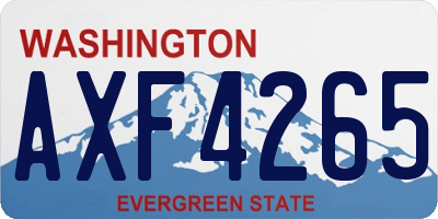 WA license plate AXF4265