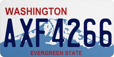 WA license plate AXF4266
