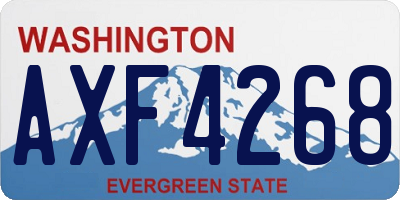 WA license plate AXF4268