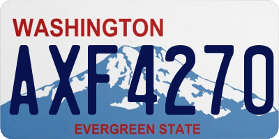 WA license plate AXF4270