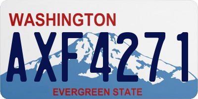 WA license plate AXF4271