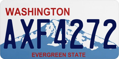 WA license plate AXF4272