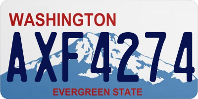WA license plate AXF4274