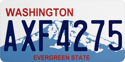 WA license plate AXF4275