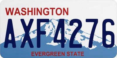WA license plate AXF4276
