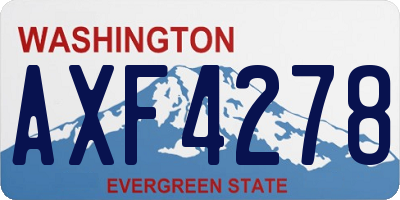 WA license plate AXF4278