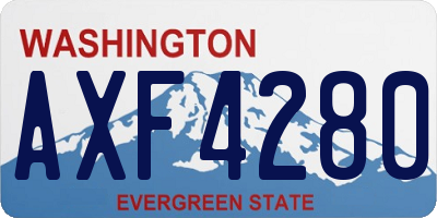 WA license plate AXF4280