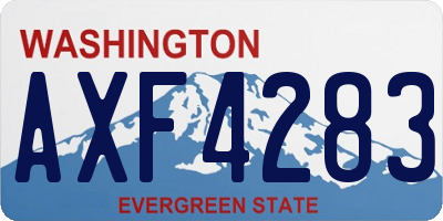 WA license plate AXF4283