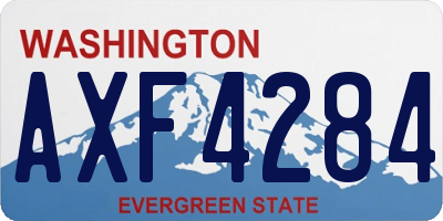 WA license plate AXF4284
