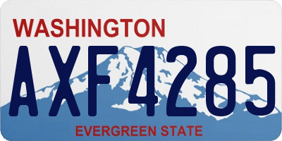 WA license plate AXF4285