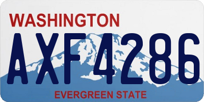 WA license plate AXF4286