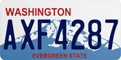 WA license plate AXF4287