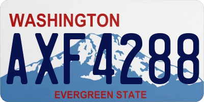 WA license plate AXF4288