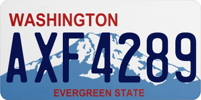 WA license plate AXF4289