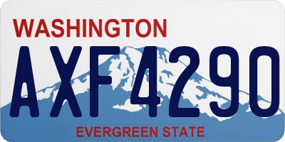 WA license plate AXF4290