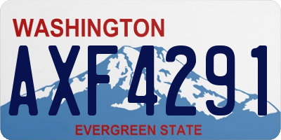 WA license plate AXF4291