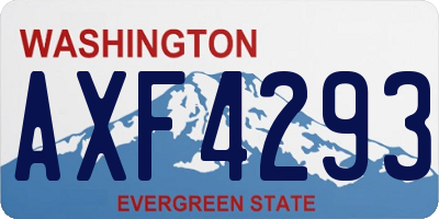 WA license plate AXF4293