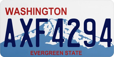 WA license plate AXF4294