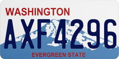 WA license plate AXF4296