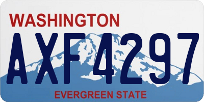 WA license plate AXF4297