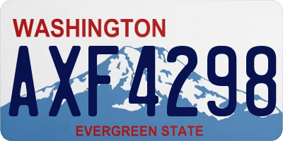 WA license plate AXF4298