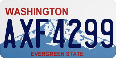 WA license plate AXF4299