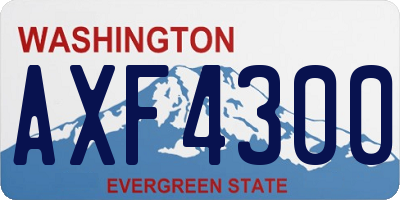 WA license plate AXF4300