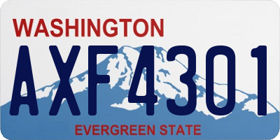WA license plate AXF4301