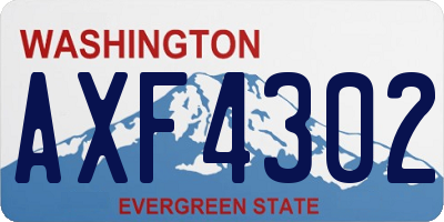 WA license plate AXF4302