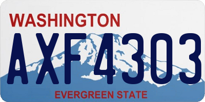 WA license plate AXF4303