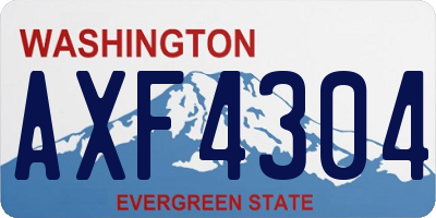 WA license plate AXF4304