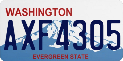 WA license plate AXF4305