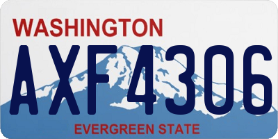 WA license plate AXF4306