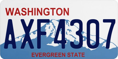WA license plate AXF4307