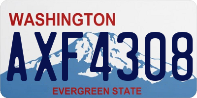 WA license plate AXF4308