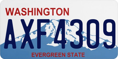 WA license plate AXF4309