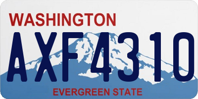 WA license plate AXF4310