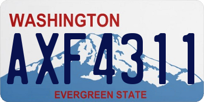 WA license plate AXF4311