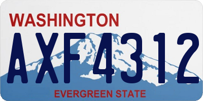 WA license plate AXF4312