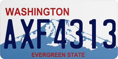 WA license plate AXF4313