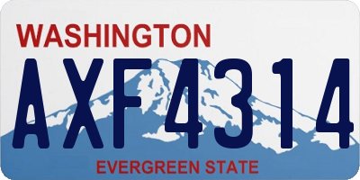 WA license plate AXF4314