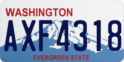 WA license plate AXF4318