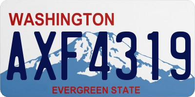 WA license plate AXF4319