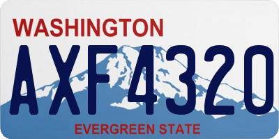 WA license plate AXF4320
