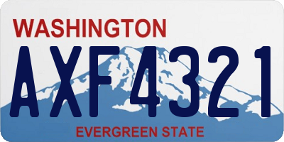 WA license plate AXF4321