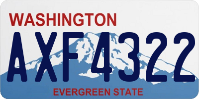 WA license plate AXF4322