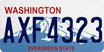 WA license plate AXF4323