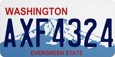 WA license plate AXF4324