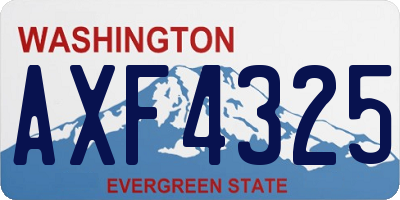 WA license plate AXF4325