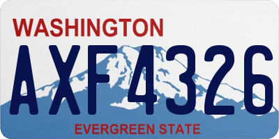 WA license plate AXF4326